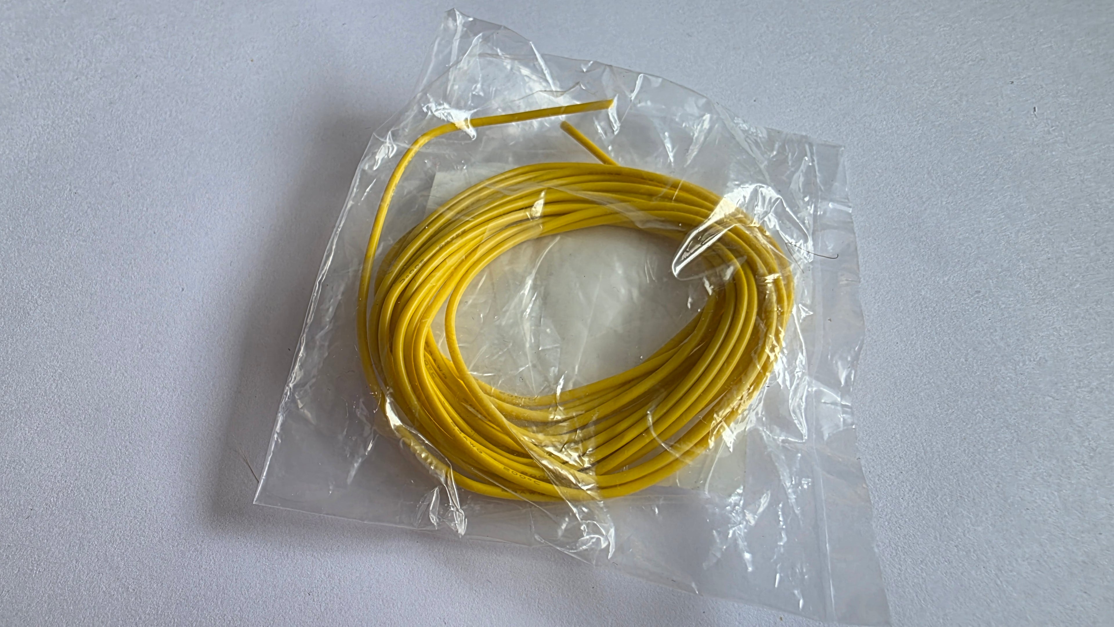 24 AWG Silikone Ledning - Ekstra Blød & Fleksibel (3 Meter)--KompoNemt-Valg farve:Gul 3m-KompoNemt