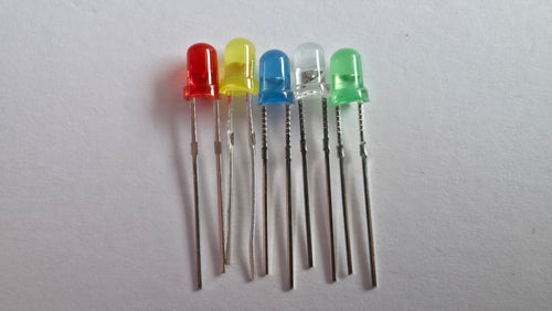 3mm LED Dioder - Forskellige Farver (Pakke med 5 stk.)--KompoNemt-KompoNemt