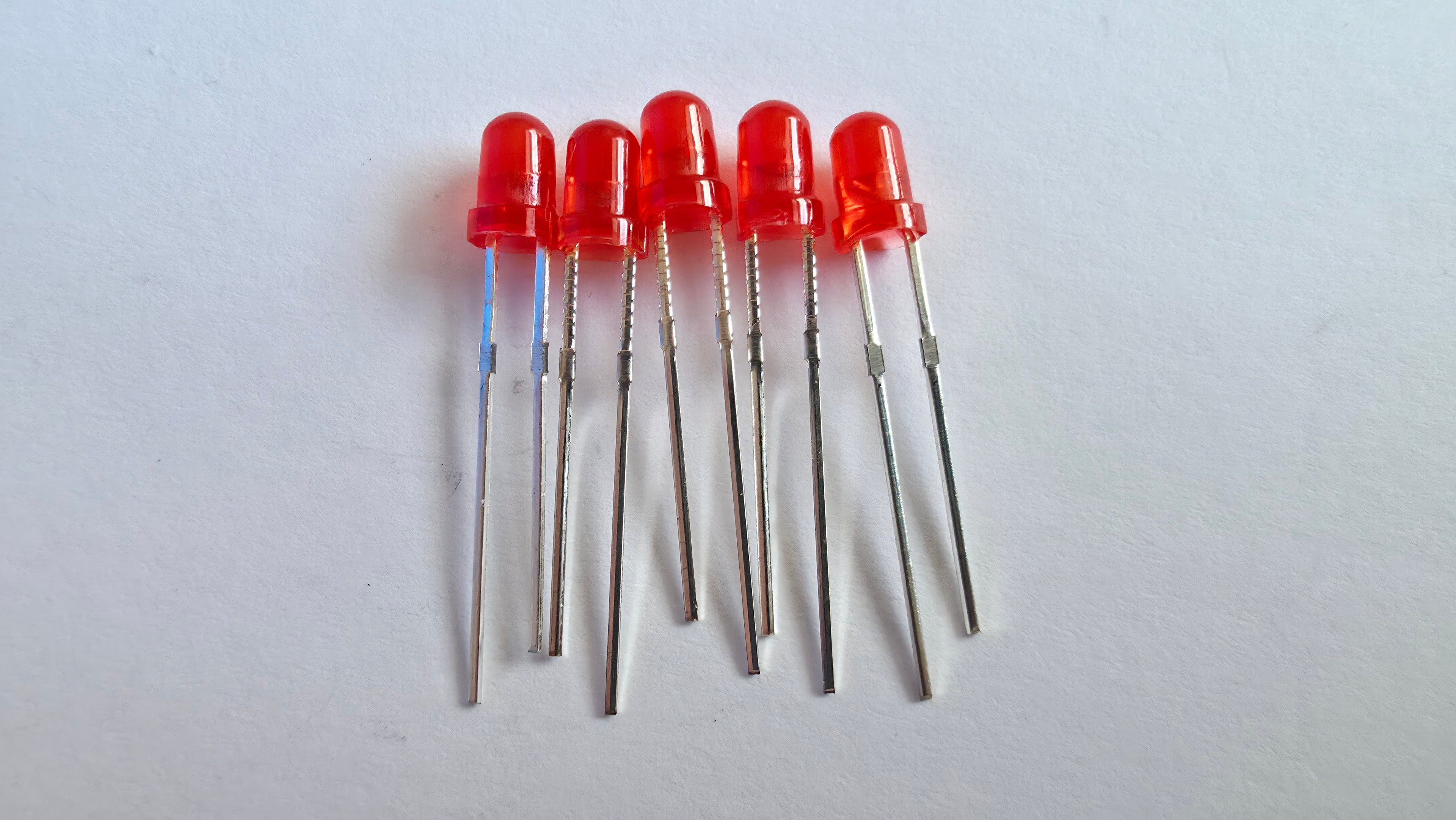 3mm LED Dioder - Rød (Pakke med 5 stk.)