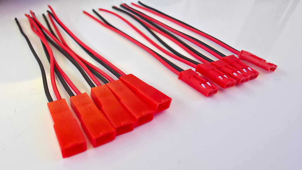 5 Sæt: JST 2-Pin Stik med pigtail-ledning (Han + Hun) 🔌