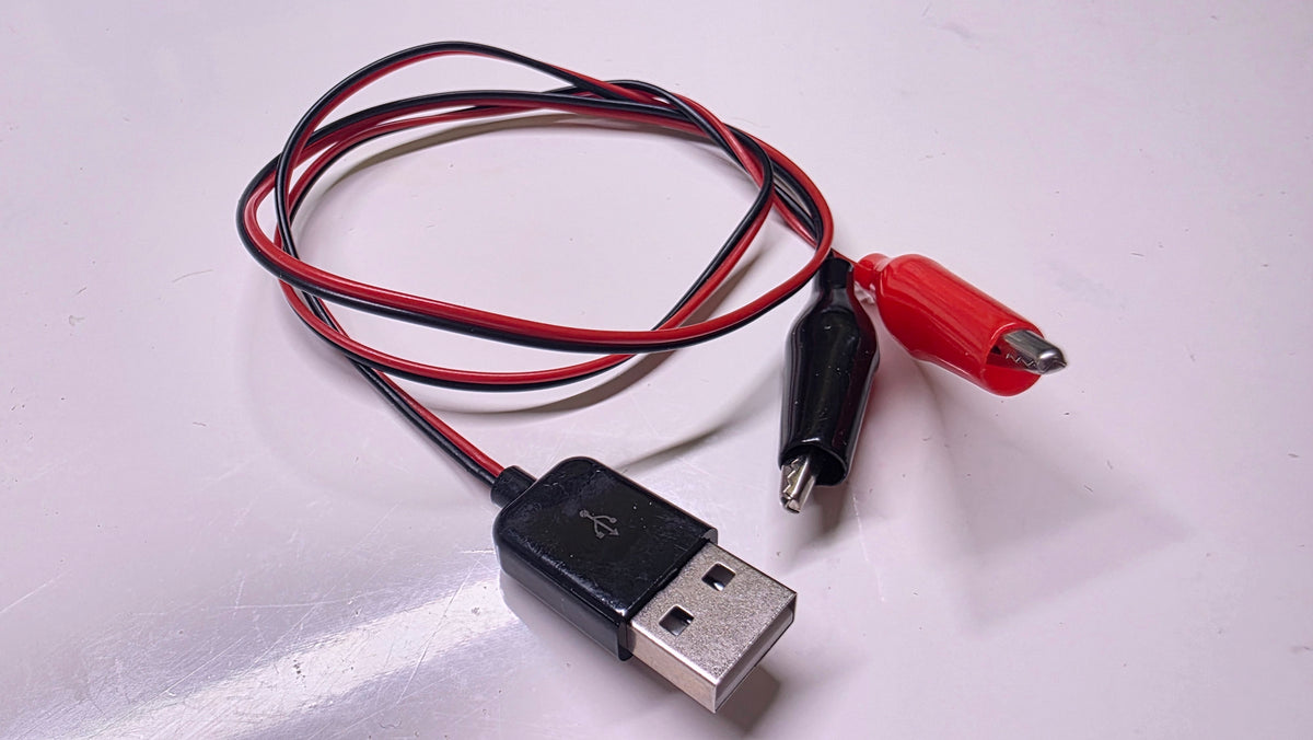 USB-A (Han) til Krokodillenæb Testkabel (60cm) – Hurtig 5V strøm til bænken! 🔌🐊