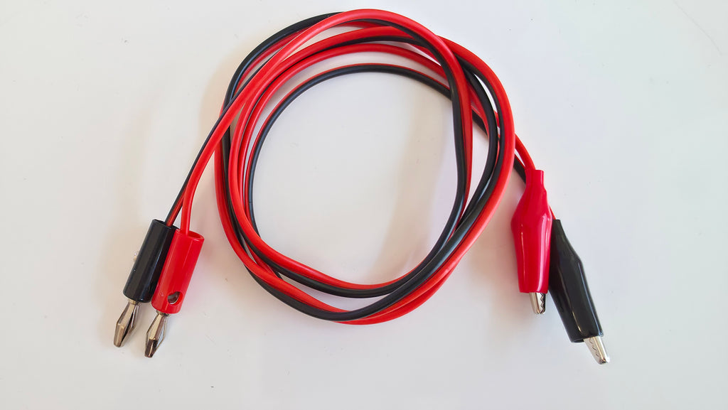 Testkabler: 4mm Bananstik til Krokodillenæb (Rød & Sort Sæt) 🐊⚡