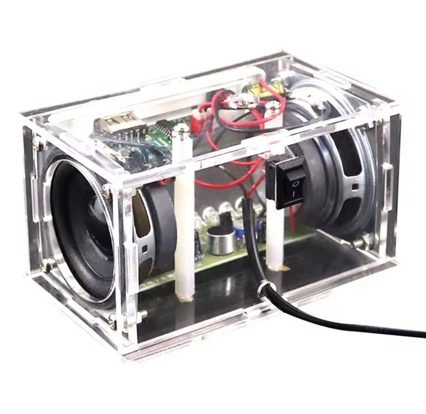 Byg-Selv Bluetooth Stereo Højtaler Kit (Gennemsigtig Akryl) 🎵🔊