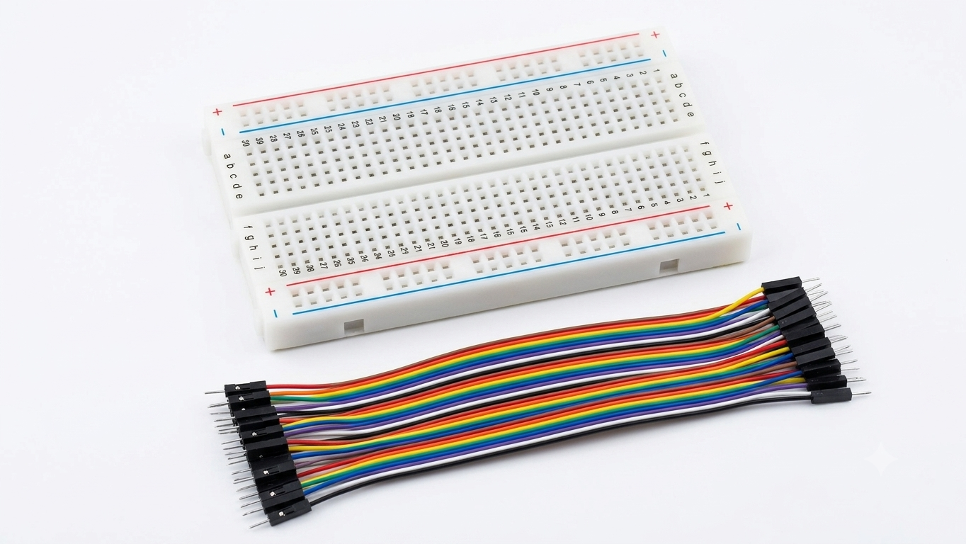 Prototyping Startsæt: Breadboard (830 huller) inkl. 65 stk. Jumper Kabler