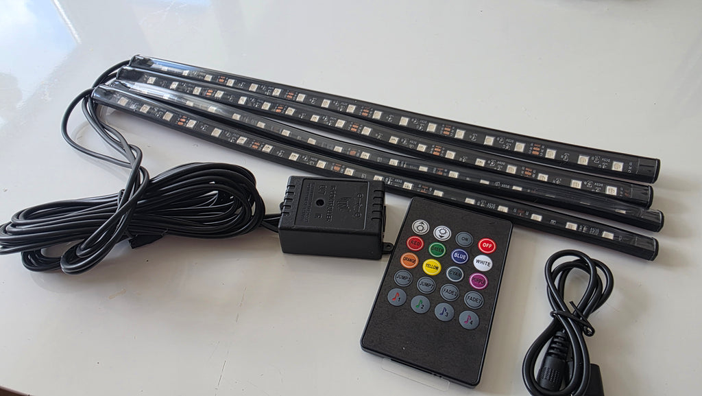 🌈 Komplet RGB Ambient Belysning til bilens kabine (USB & Fjernbetjening) ✨
