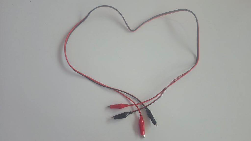 🐊 Testkabel med Krokodillenæb (1 meter, Rød/Sort)