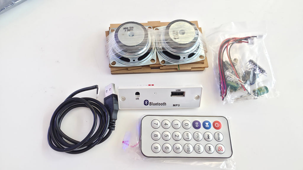 Byg-Selv Bluetooth Stereo Højtaler Kit (Gennemsigtig Akryl) 🎵🔊
